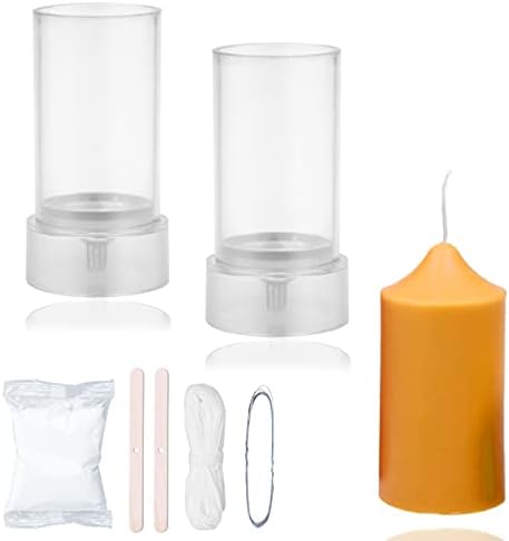 MILIVIXAY 2PCS Pillar Candle Mold -Height: 4.0inch,Diameter:2.0inch-30ft Long Wicks, 2pcs Wick Holders, a Mold Sealer and a Lead Wire Included as a Gift. by MILIVIXAY