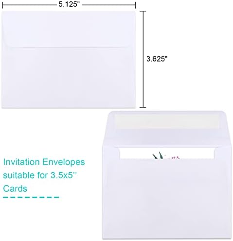90 Packs A1 Envelopes, 3.625x5.125" Envelopes White, Small Envelope RSVP Envelope, Self Seal for Weddings, Photos, Postcards, Greeting Cards, Mailing - Image 2