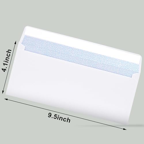 Joyberg 216 Packs #10 Envelopes, Business Envelopes, Envelopes Self Seal, Security Envelopes, Peel and Seal Closure, Size 4-1/8 X 9-1/2 Inches, White, 26LB - Image 2