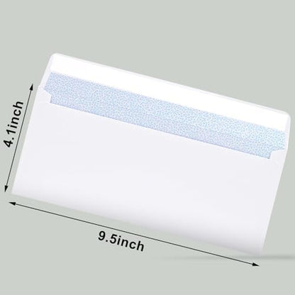 Joyberg 216 Packs #10 Envelopes, Business Envelopes, Envelopes Self Seal, Security Envelopes, Peel and Seal Closure, Size 4-1/8 X 9-1/2 Inches, White, 26LB - Image 2