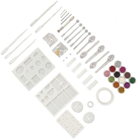 DAREBUDA DIY Glue Mold Set, Silicone Resin Jewelry Making Kit with Stirring Rods Scoop Pins Sequins for Pendant Bracelet Earring Craft, Reusable Flexible for Home Art - Image 4