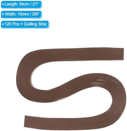 PATIKIL 120pcs Quilling Strips Paper 3/8"(10mm) 21"(54cm) Origami Paper Quilling Strip for Art DIY Hand Craft Christmas, Dark Coffee Color - Image 2