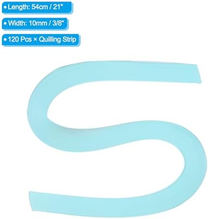 PATIKIL 120pcs Quilling Paper Strips Paper Flowers Quilling Kits 3/8"(10mm) Origami Paper for Adults Beginner Art Craft, 21"(54cm) Sky Blue - Image 2