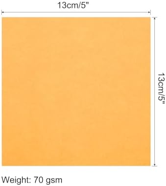 MECCANIXITY 100 Sheet Origami Paper Double Sided Fluorescent Orange 5x5 Inch Square Sheet for Art Craft Project, Beginners, Gifts Decor - Image 2