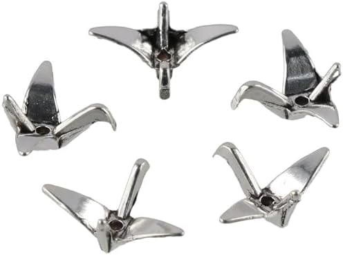 40Pcs Alloy Paper Crane Spacer Beads, 3D Origami Paper Cranes Shape 21x16mm Metal Animal Beads for DIY Jewelry Making - Image 6