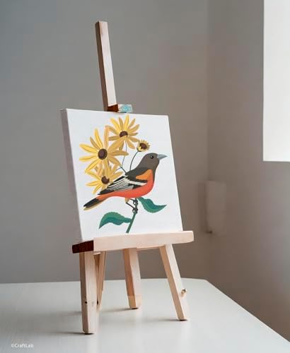 CraftLab Painting Kit - Acrylic Paint by Numbers, Brushes, Canvas, Oriole & Black Eyed Susans - Image 6