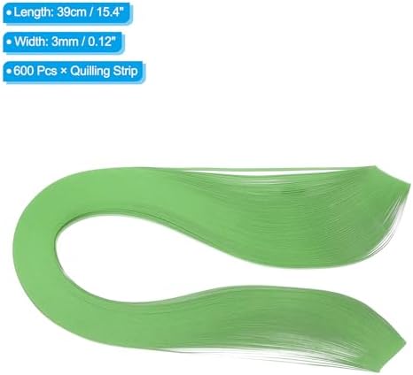 PATIKIL 600pcs Quilling Strips Paper 1/8"(3mm) 39cm Origami Paper Quilling Strip for Art DIY Hand Craft Christmas, Mint Green - Image 2