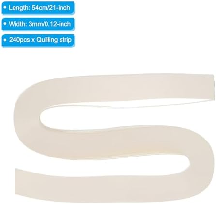 PATIKIL 240pcs Quilling Strips Paper 1/8"(3mm) 21"(54cm) Origami Paper Quilling Strip for Art DIY Hand Craft Christmas, Cream White - Image 2