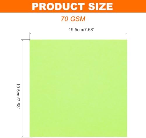 MECCANIXITY 75 Sheet Origami Paper Double Sided 8x8" Fluorescent Green - Image 2