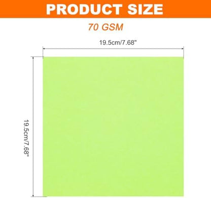 MECCANIXITY 75 Sheet Origami Paper Double Sided 8x8" Fluorescent Green - Image 2