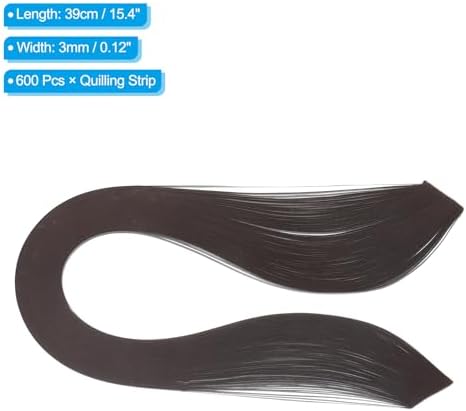 PATIKIL 600pcs Quilling Strips Paper 1/8"(3mm) 39cm Origami Paper Quilling Strip for Art DIY Craft Christmas, Coffee - Image 2