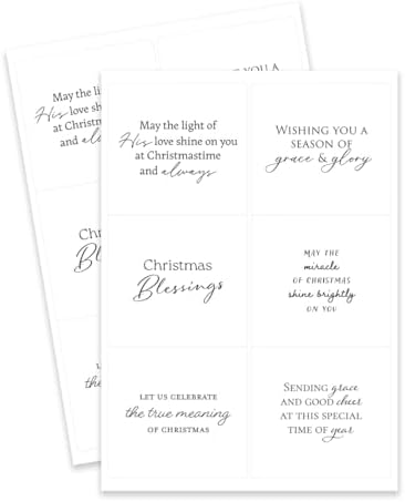 Katy Sue O Holy Night Peelables Stickers for Christmas Card Making. 48 Peelable, Peel Offs, Joyful Christian Verses & Sentiments for Card Making Supplies. Stickers are 4 x 3.7 inches - Image 2