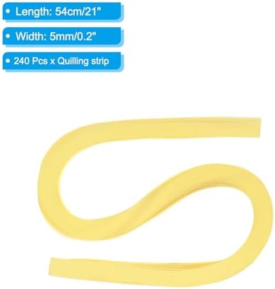 PATIKIL 240pcs Quilling Strips Paper 3/16"(5mm) 21"(54cm) Origami Paper Quilling Strip for Art DIY Hand Craft Christmas, Light Yellow - Image 2