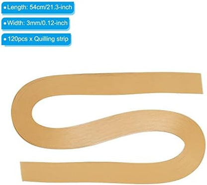 PATIKIL Quilling Strips Paper 120pcs 1/8"(3mm) 54cm Origami Paper Quilling Strip for Art DIY Hand Craft Christmas Light Khaki - Image 2