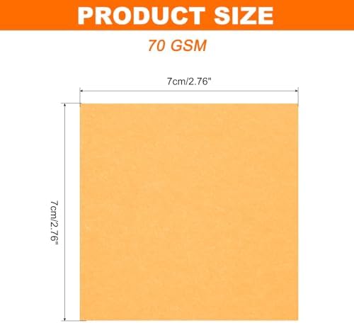 MECCANIXITY 75 Sheet Origami Paper Double Sided 3x3" Fluorescent Orange - Image 2