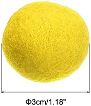 PATIKIL Wool Felt Balls Beads Wool Felting Pom 3cm 30mm Yellow for Home Crafts Handcrafts Project DIY Pack of 20 - Image 2