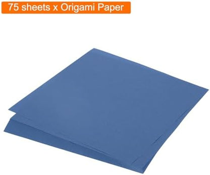 MECCANIXITY 75 Sheet Origami Paper Double Sided 8x8" Dark Blue - Image 3