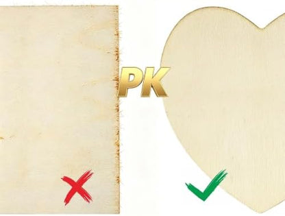 15 Pack 4 Inch Unfinished Wood Pieces for Crafts, Laser Blanks (15, Heart) - Image 5