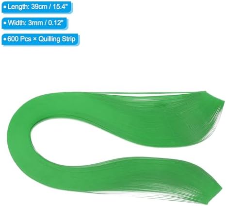PATIKIL 600pcs Quilling Strips Paper 1/8"(3mm) 39cm Origami Paper Quilling Strip for Art DIY Hand Craft Christmas, Dark Green - Image 2