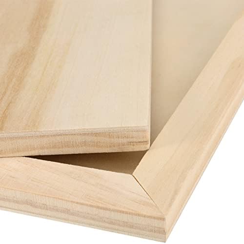 JOIKIT 14 Pack 9 x 12 Inch Wood Canvas Panels, Artist Wooden Canvas Board Unfinished Wood Cradled Painting Panel Boards for Burning, Pouring, String Art, Crafts - Image 3