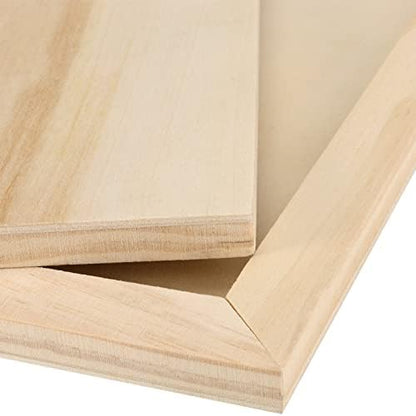 JOIKIT 14 Pack 9 x 12 Inch Wood Canvas Panels, Artist Wooden Canvas Board Unfinished Wood Cradled Painting Panel Boards for Burning, Pouring, String Art, Crafts - Image 3