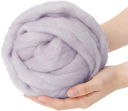 3.4oz Needle Felting Wool Light Gray for DIY Needle Craft Enthusiasts by %22VNAKER%22+Flagship
