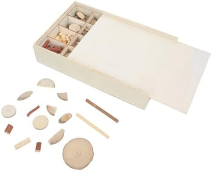 Beaupretty Natural Wooden Slices Craft Kit for Adults and Women, Unfinished Wood Pieces with Bark, Medium Size, DIY Wood Embellishments for Home Decor and Art Projects, Large Wooden Box Set by Beaupretty