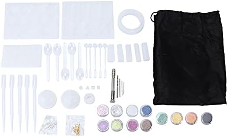 Dam Skerisi 94Pcs Silicone Jewelry, DIY Resin Set, Reusable Durable Safe Elastic Pendant Casting with Glitter Sequins, Screw Eye Pins, Tools for Handmade Jewelry Craft Making by Unknown