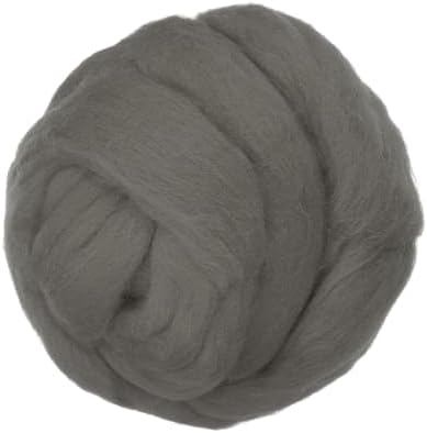 PATIKIL Wool Roving Yarn, 150G/5.3OZ Soft Felting Wool Pure Chunky Roving Yarn Bulk for Needle Felting Knitting Blanket Spinning Weaving DIY Craft, Black Gray by PATIKIL