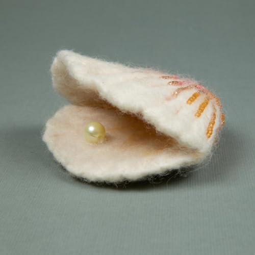 Wizardi Beginner Needle Felting Kit for Adults - Sea Jewelry. Sea Felting Kit 3,15x3,74 Inches. Felting Tools. Wool Felting Supplies. Felt Crafts. Wool Felt. V-59C Charivna Mit - Image 4