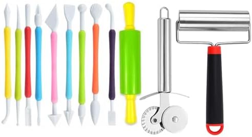 Langqun 12 Pcs Air Dry Clay Tools for Kids and Adults,Polymer Clay Tools,Pottery Tools Kit,Sculpting and Modeling by LANGQUN