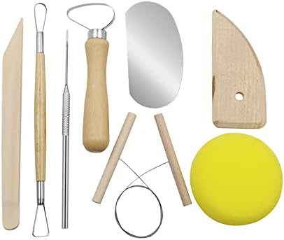 Pottery Sculpting Clay Cleaning Tool Kit Set, Clay Cutting, Modeling, Trimming Tools, for Beginner Level Pottery and Smoothing, Cleaning, Carving, Shaping and Sculpting Multicolor by Amaping