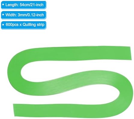 PATIKIL 600pcs Quilling Strips Paper 1/8"(3mm) 21"(54cm) Origami Paper Quilling Strip for Art DIY Hand Craft Christmas, Bright Green - Image 2