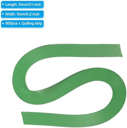 PATIKIL 600pcs Quilling Strips Paper 3/16"(5mm) 21"(54cm) Origami Paper Quilling Strip for Art DIY Hand Craft Christmas, Lime Green - Image 2