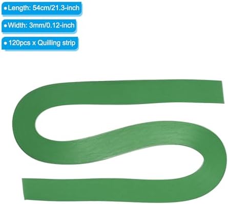 PATIKIL Quilling Strips Paper 120pcs 1/8"(3mm) 54cm Origami Paper Quilling Strip for Art DIY Hand Craft Christmas Green - Image 2