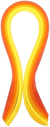 PATIKIL 390 x 7mm Rainbow Quilling Strips Paper,100 Pcs Origami Paper Quilling Strip for Art DIY Hand Craft Christmas, Gradient Yellow by PATIKIL