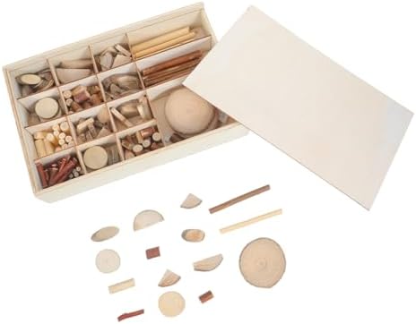GLSTOY Wooden Decorative Slices and Wood Circles Craft Kit for DIY Ornament Making, Natural Handcrafted Wood Pieces with Bark in Large Box Set for Classroom and Home Art Projects by GLSTOY