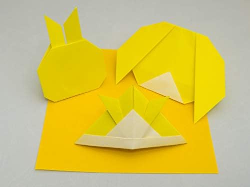 [Taro's Origami Studio] Standard 6 Inch One Sided Single Color (Yellow) 50 Sheets (All Same Color) Square Easy Fold Premium Japanese Paper for Beginner (Made in Japan) - Image 3