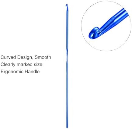 uxcell 20Pcs Aluminum Crochet Hook 2.5mm Knitting Needles for DIY Craft Yarn Blue - Image 4