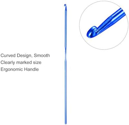 uxcell 20Pcs Aluminum Crochet Hook 2.5mm Knitting Needles for DIY Craft Yarn Blue - Image 4
