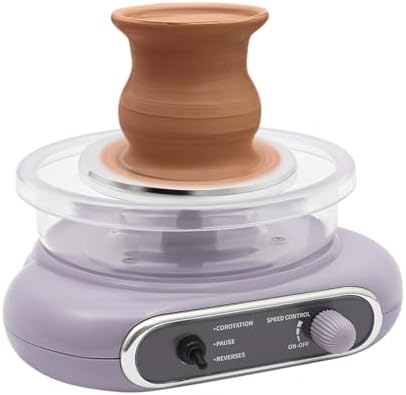 Jiabailie Mini Pottery Wheel Kit,4.7" Turntable Electric Pottery Wheel with Foot Pedal,Clay Making Pottery Machine with 8 Pottery Shaping Tools, Craft Kits for Kids by Unknown