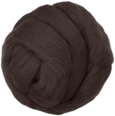 PATIKIL Wool Roving Yarn, 150G/5.3OZ Soft Felting Wool Pure Chunky Roving Yarn Bulk for Needle Felting Knitting Blanket Spinning Weaving DIY Craft, Deep Brown by PATIKIL