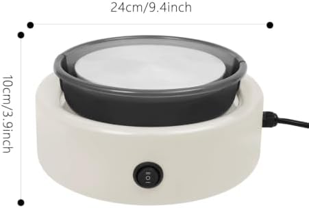 Mini Pottery Wheel Machine Complete Set, Ceramic Machine with Pedal Speed 0-160rpm, Splash-Proof Bowl, Low Noise, Removable Turntable and Splash Guard Bowl for Home Craft Room White - Image 5