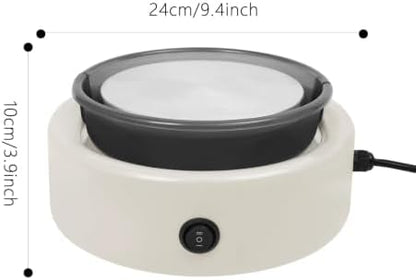 Mini Pottery Wheel Machine Complete Set, Ceramic Machine with Pedal Speed 0-160rpm, Splash-Proof Bowl, Low Noise, Removable Turntable and Splash Guard Bowl for Home Craft Room White - Image 5