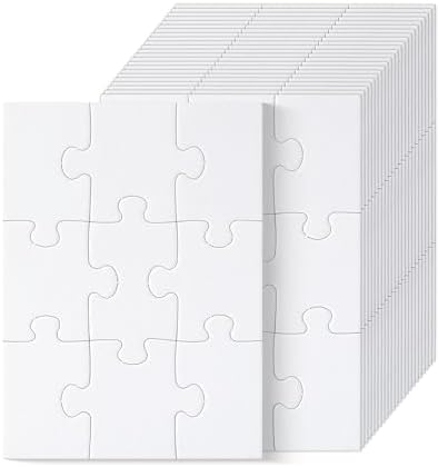 Mr. Pen- Blank Puzzle, 24 Pack, 9 Pieces/Pack, 5.5" x 4" by MrPen