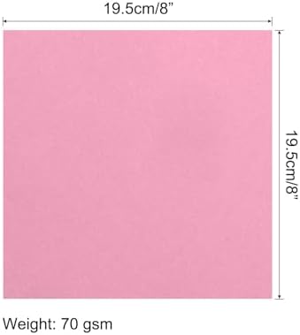 MECCANIXITY 25 Sheets 8x8 Inch(20x20cm) Origami Paper Double Sided Pink Square Sheet for Art Craft Project, Beginners, Gifts Decor - Image 2
