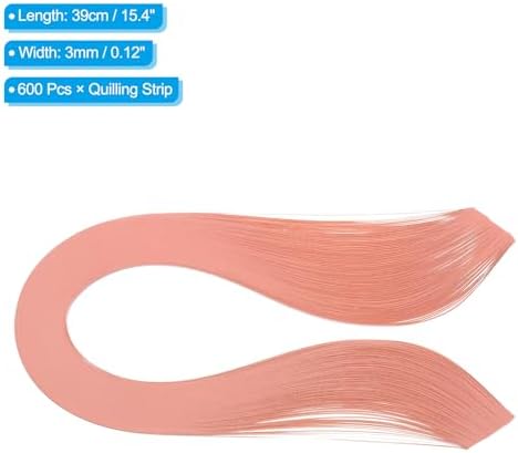 PATIKIL 600pcs Quilling Strips Paper 1/8"(3mm) 39cm Origami Paper Quilling Strip for Art DIY Hand Craft Christmas, Coral Pink - Image 2