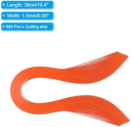 PATIKIL Quilling Strips Paper 600pcs 1.5mm 39cm Origami Paper Quilling Kits for Art DIY Hand Craft Christmas, Orange Red - Image 2