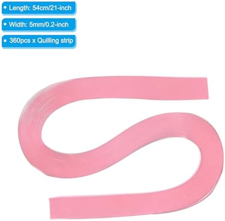 PATIKIL 360pcs Quilling Strips Paper 3/16"(5mm) 21"(54cm) Origami Paper Quilling Strip for Art DIY Hand Craft Christmas, Pink - Image 2