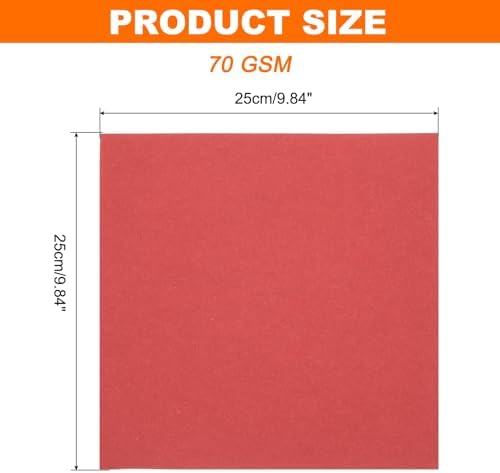 MECCANIXITY 75 Sheet Origami Paper Double Sided 10x10" Red - Image 2